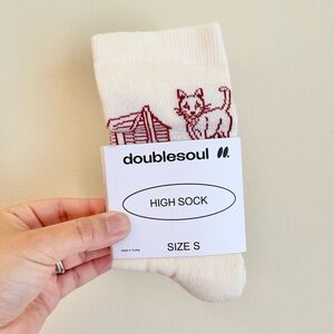 NWT Doublesoul cat cottage core collection socks sz M